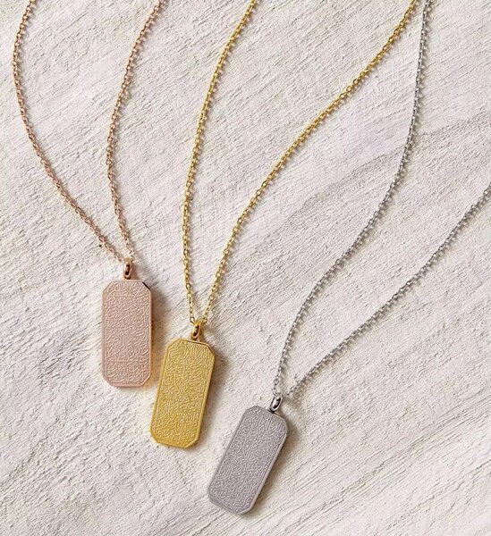 Collier Pendentif Rectangle Élégant