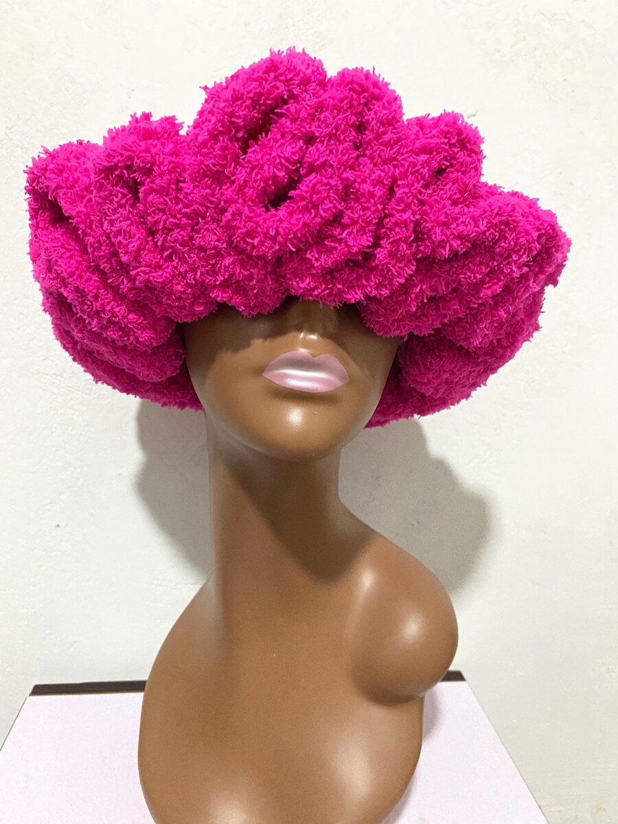 Crochet ruffled hat