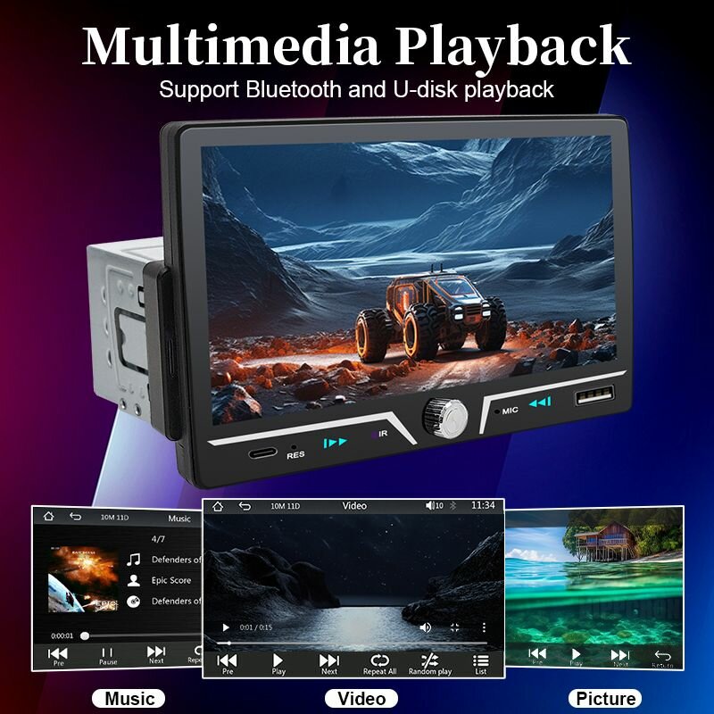 Poste auto mp5 compatible avec carpley et Androïd auto