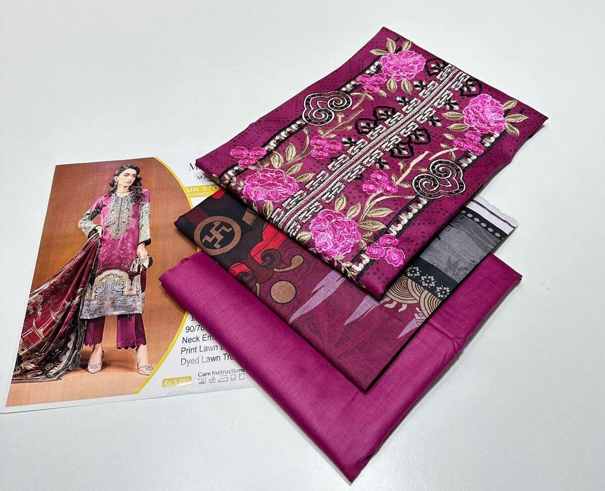 Three piece lawn,lawn suit unstitched lawn suit