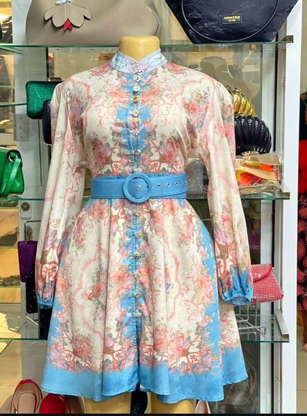 Ladies Floral Dress With Belt