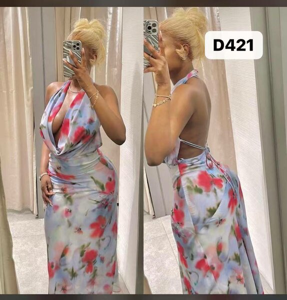 Robe dos nu florale élégante