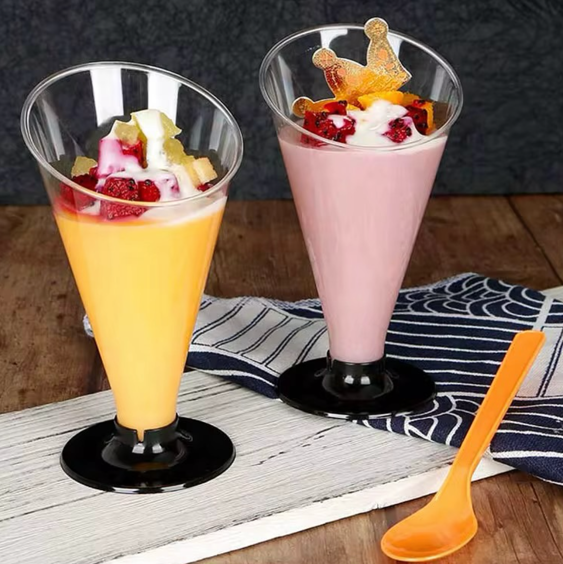 acrylic cone dessert cups 2o pc 16o ml