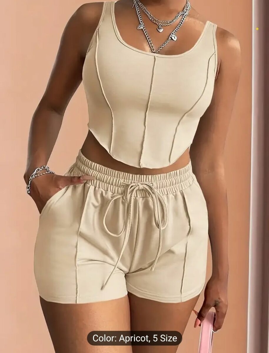 Solid Casual Two-piece Set