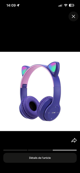 Casque sans fil oreilles chat