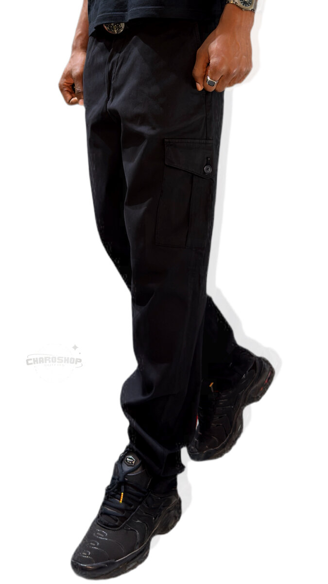 Pantalon cargo homme noir