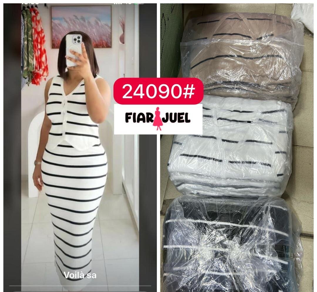 Robe longue rayée élégante