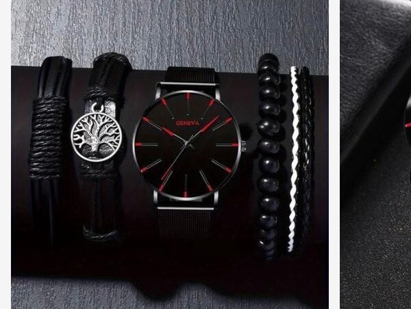 Montre Homme Bracelet Noir Élégant