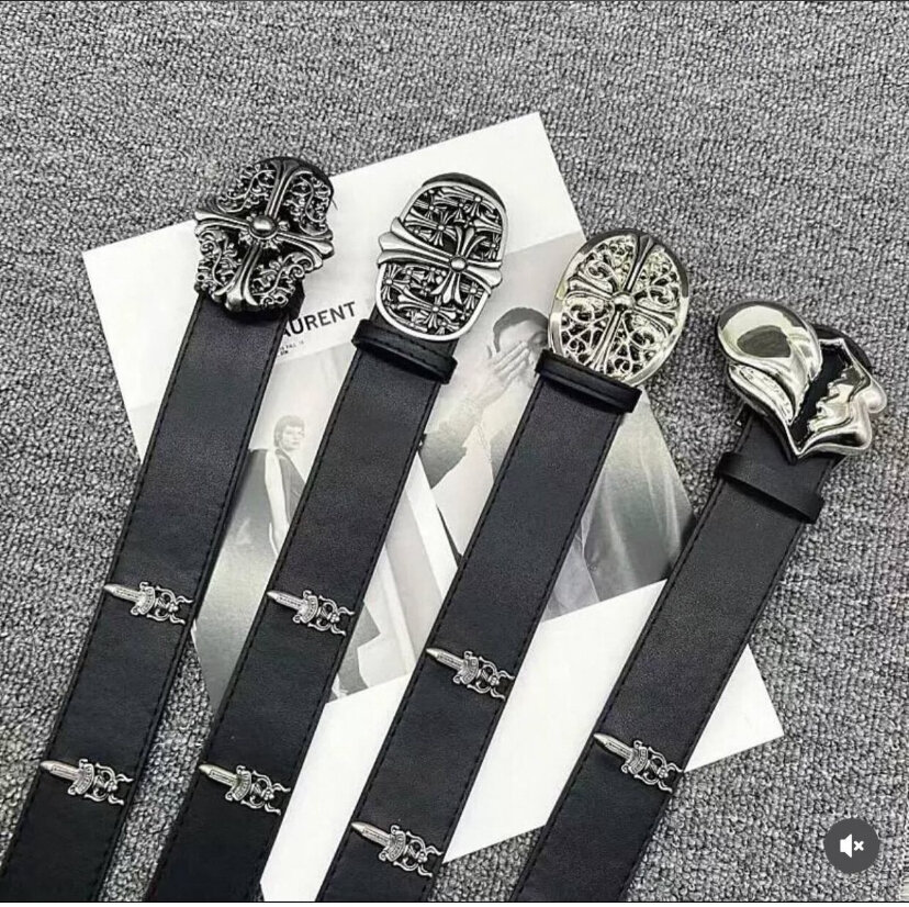 Ceinture en cuir avec boucles originales