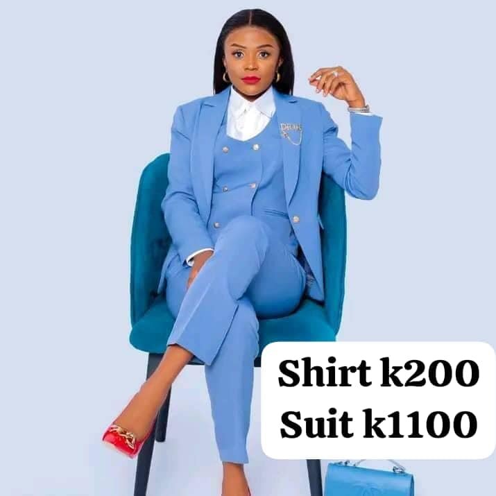 3-piece suit for woman with shirt, sky blue