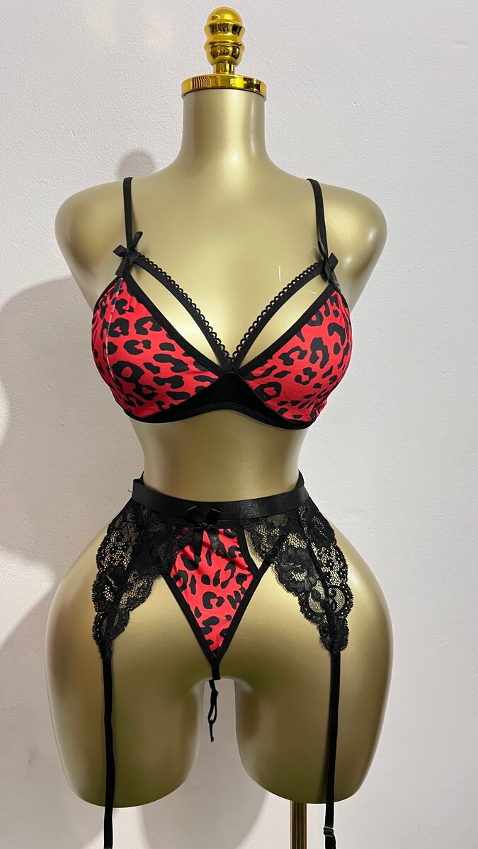 Ensemble lingerie léopard luxe