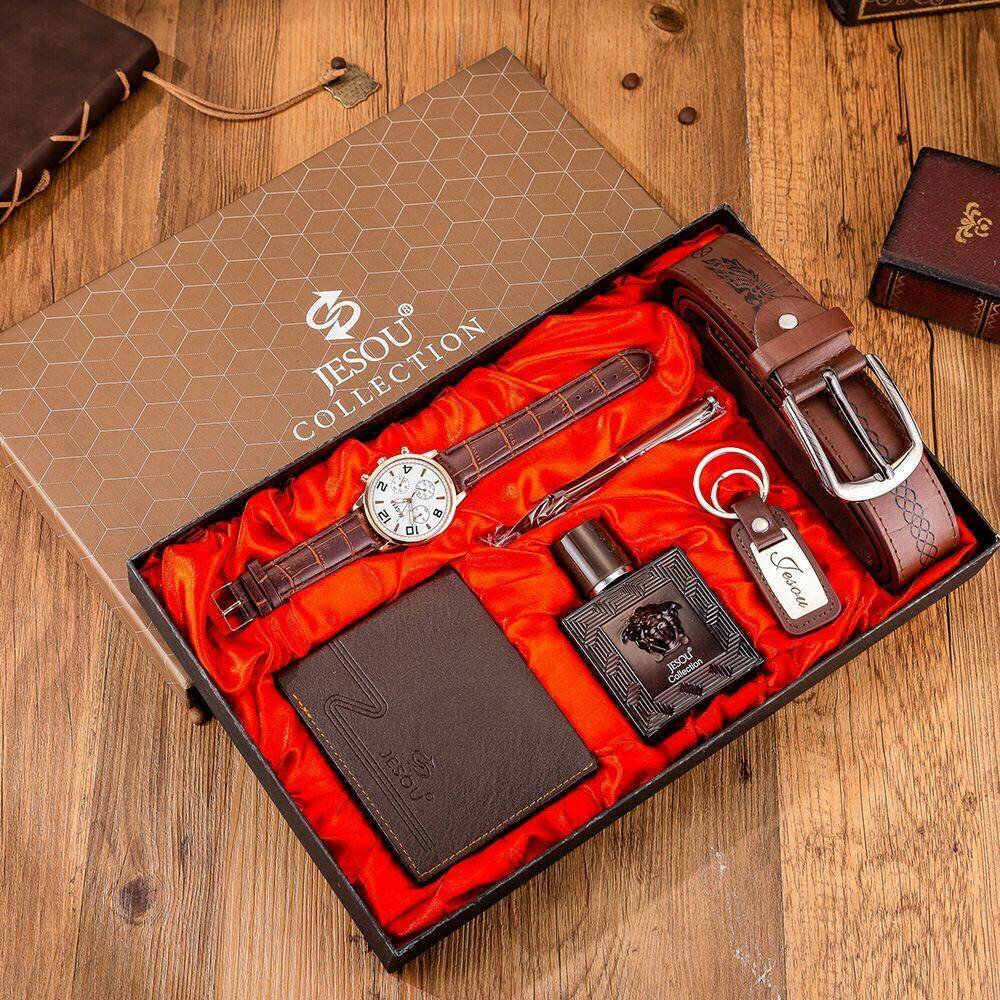 Men's belt watch perfume wallet pen gift set