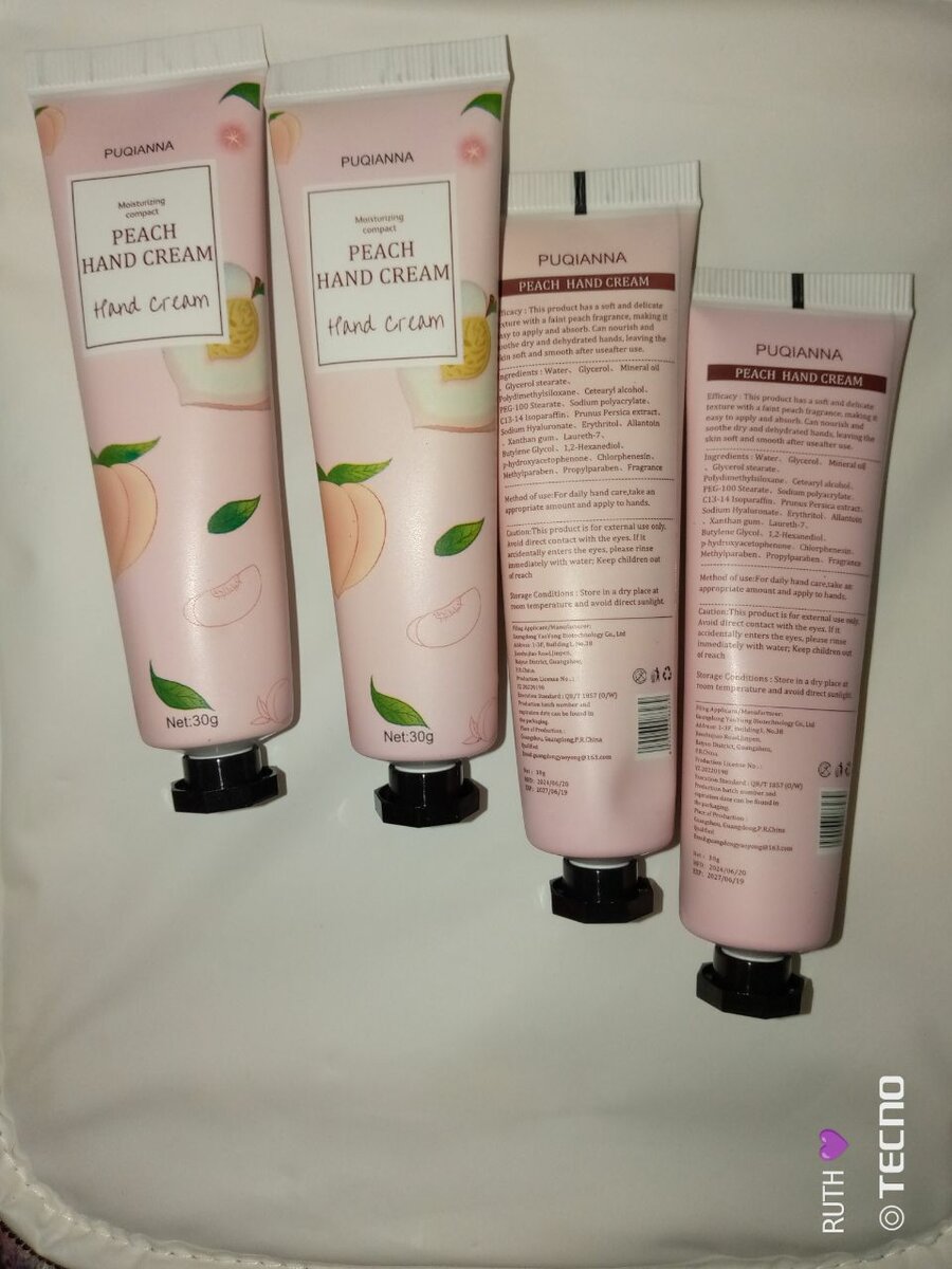 Crème Mains Pêche Hydratante