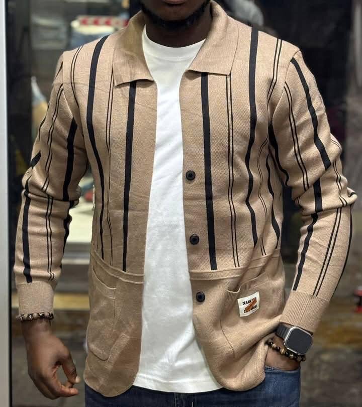 Cardigan homme à rayures