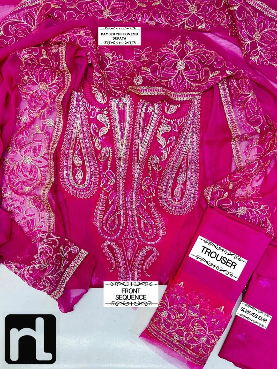 3 pcs women's unstitched suit