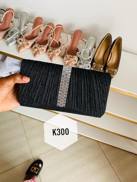 Beautiful black evening clutch bag