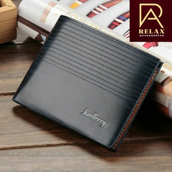 Portefeuille homme noir avec couture