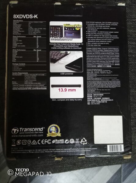 Transcend Graveur CD/DVD Portable