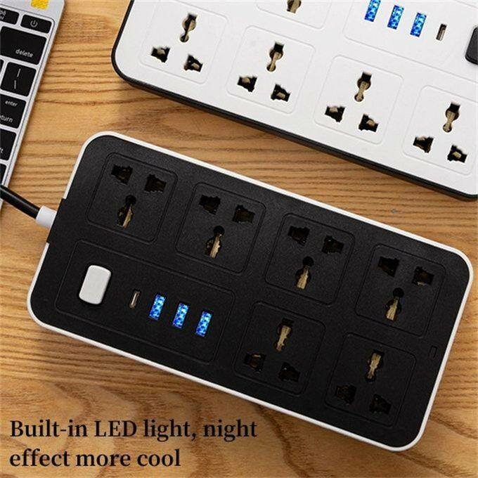 Power Strip 6 AC Sockets & 3 USB 1 Type C Port 6FT Cord