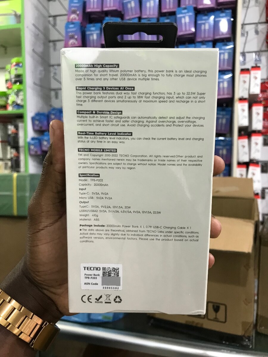 Tecno powerbanks(20000mAh22.5W