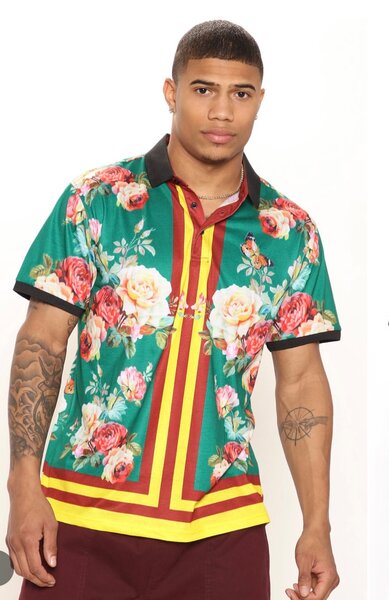 Fashionnova Men Floral Polo