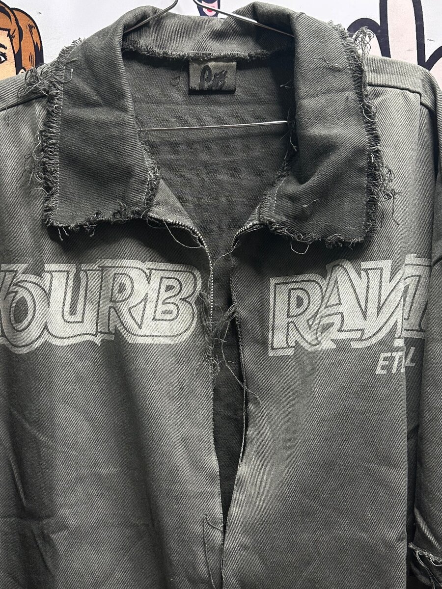 Chemise oversize grise à logo