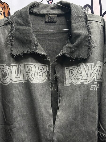 Chemise oversize grise à logo