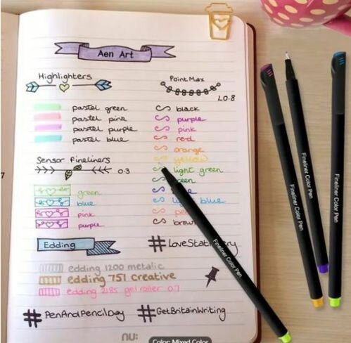 24 pièces de stylos coloré pour vos cahiers, enveloppe etc