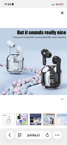 Écouteurs Bluetooth transparents