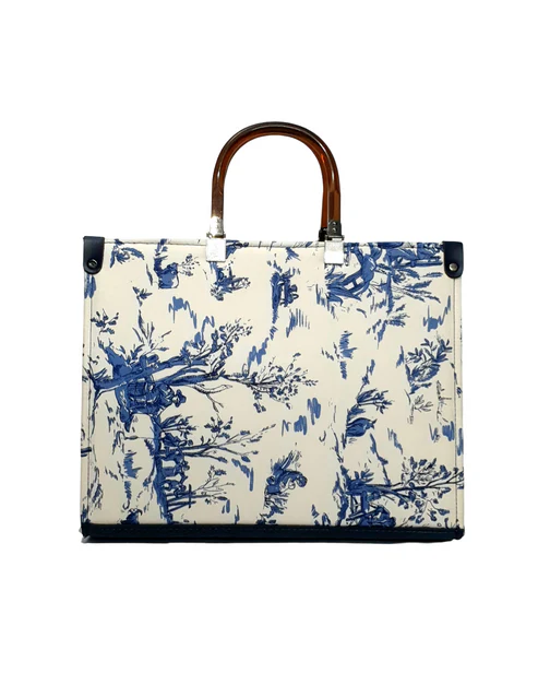 Sac blanc bleu