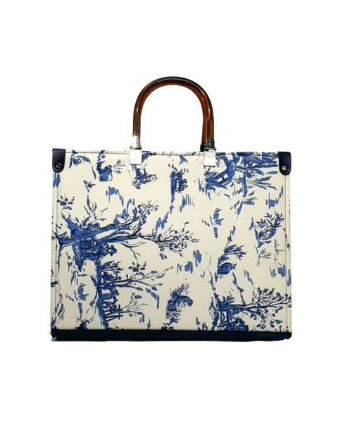Sac blanc bleu