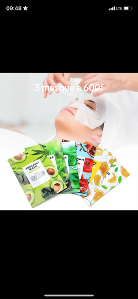 3 Masques Visage Hydratants