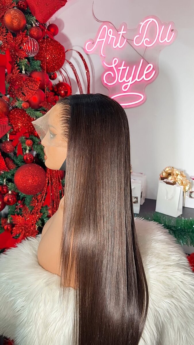 Perruque longue lisse 100% naturelle