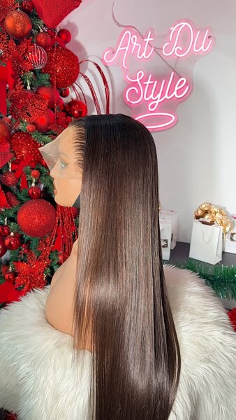 Perruque longue lisse 100% naturelle