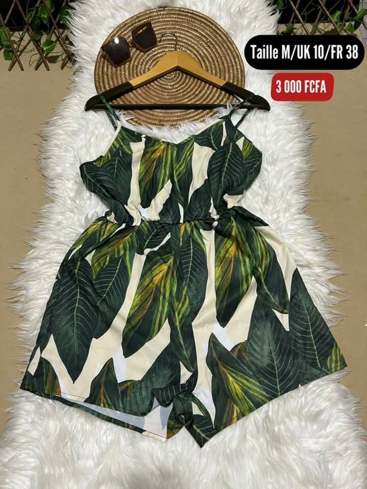 Combinaison à motif tropical femme
