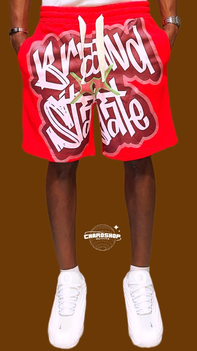 Shorts rouges graphiques