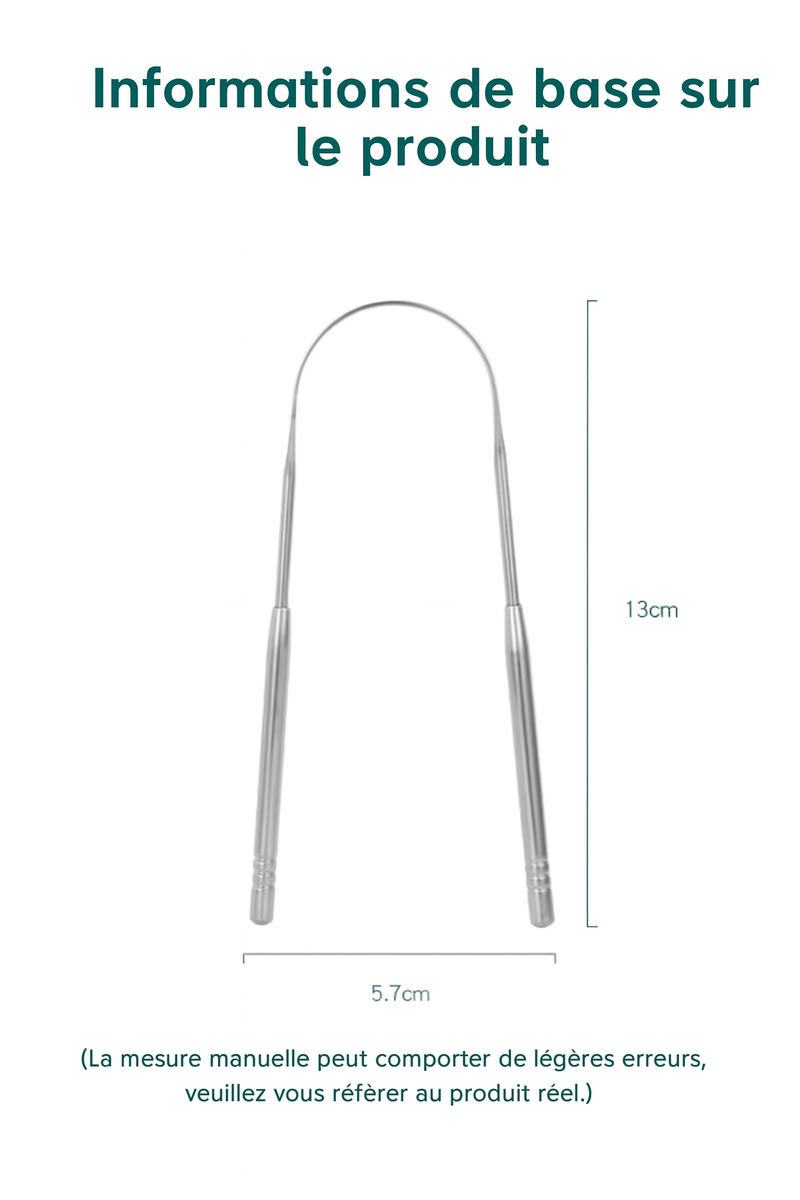 Set gratte-langue en acier inoxydable