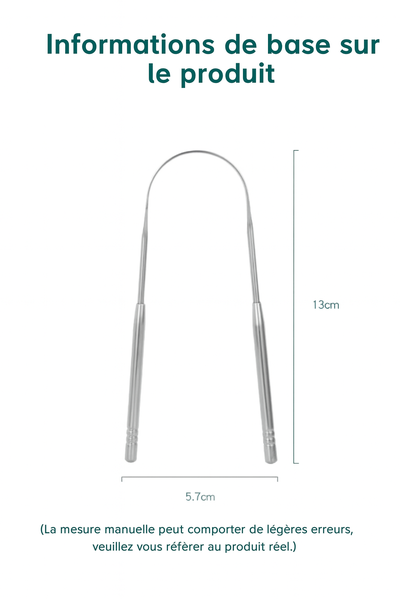 Set gratte-langue en acier inoxydable