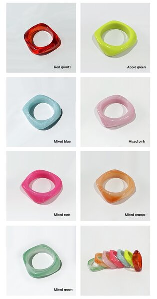Chunky Marble Acrylic Bangles
