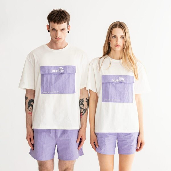 T-shirt Unisexe KUBOTA Blanc-violet