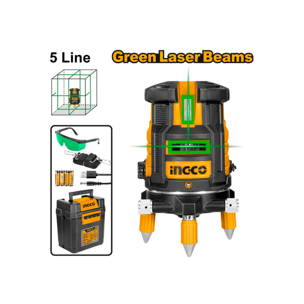 Niveau laser 5 lignes vert