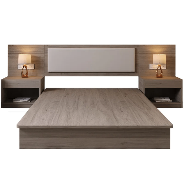 Lit moderne avec tables de chevet