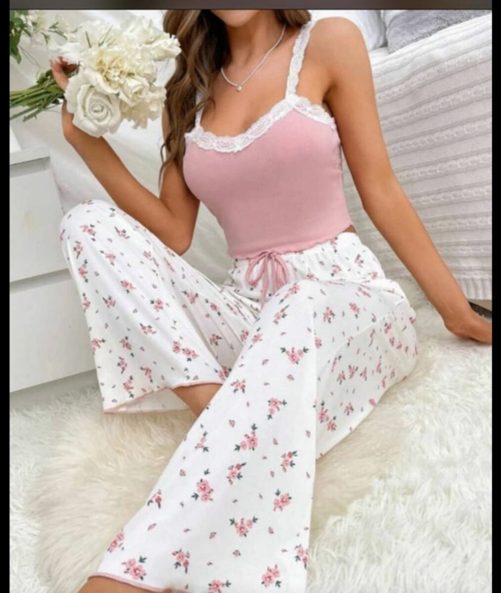 Pyjama floral en coton