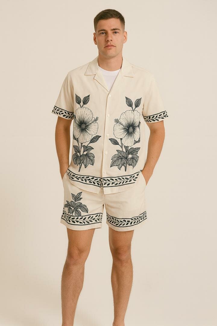 Ensemble short imprimé homme