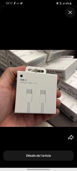 Câble de charge USB-C  m Apple