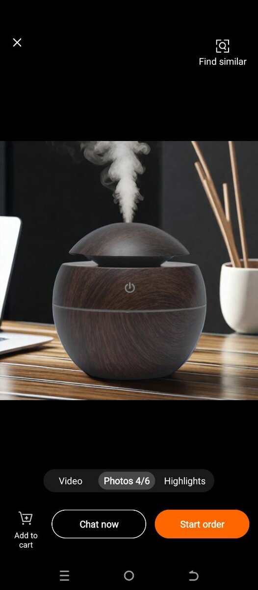 Wooden grain round humidifier