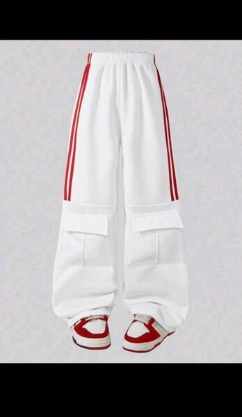 Pantalon cargo blanc unisexe