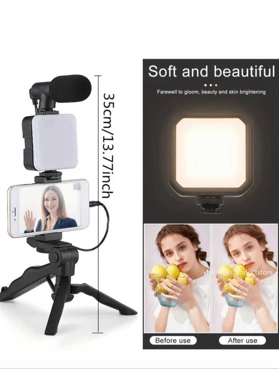 Trépied LED avec microphone