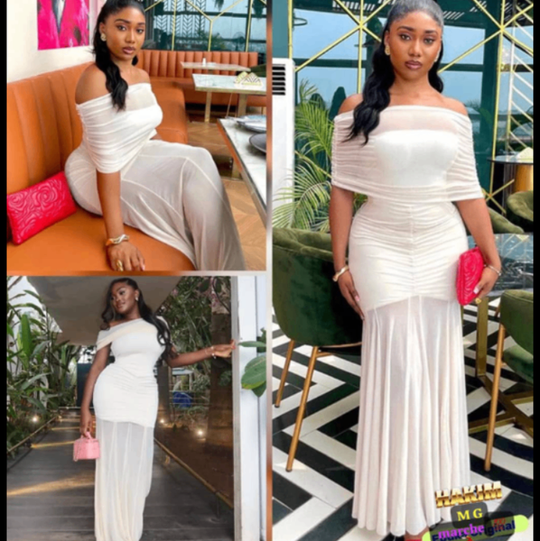 Robe longue élégante blanche