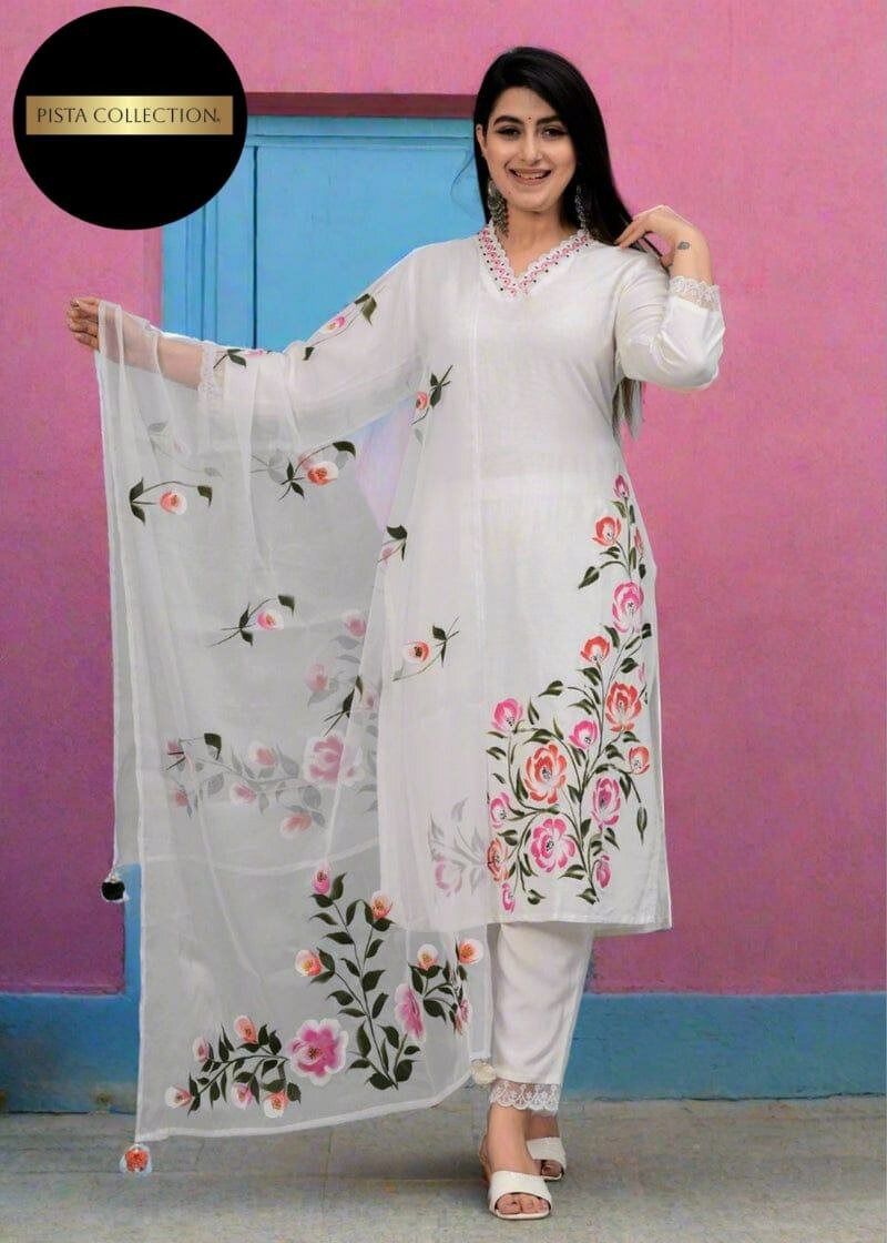 Silk embroidery 3pc dc free